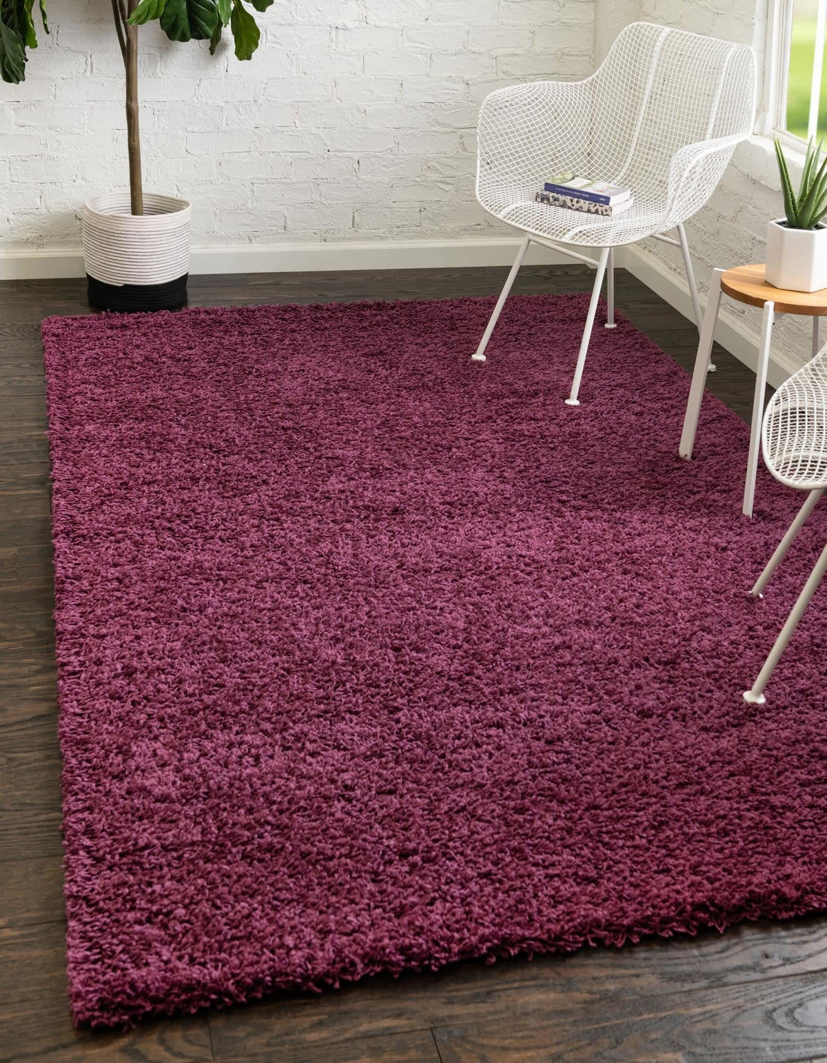 Unique Loom Solid Shag Collection Area Rug (8' x 10' Rectangle, Sandy Brown)