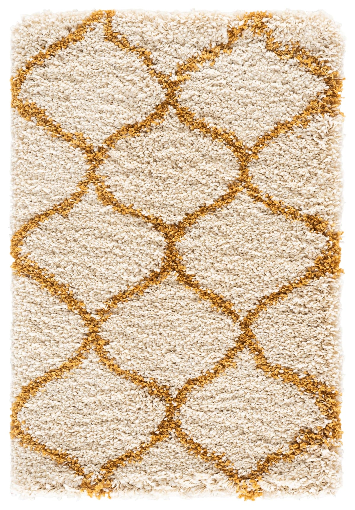 SAFAVIEH Hudson Shag Collection 9' x 12' Grey/Ivory SGH280B Moroccan Ogee Trellis Non-Shedding Living Room Bedroom Dining Room Entryway Plush 2-inch Thick Area Rug