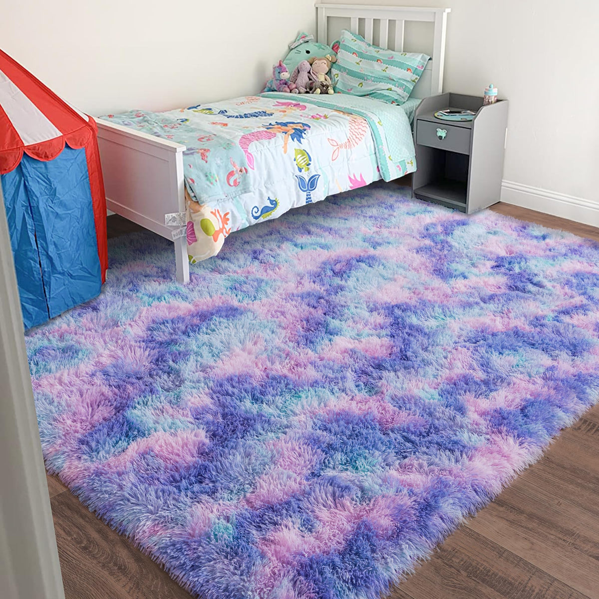 8x10 Area Rugs for Living Room, Ultra Soft Large Shag Black Bedroom Rug Upgrade Non-Slip Plush Modern Fluffy Carpet for Kids Boys Girls Room Home Decor Aesthetic
