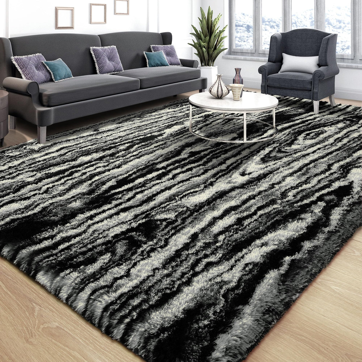 Tepook Fluffy Large Rugs for Living Room, 8x10 Area Rugs for Bedroom