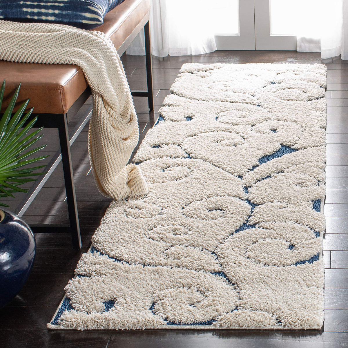 SAFAVIEH Florida Shag Rug 8'x10', Soft Plush Cream & Beige SG455-1113