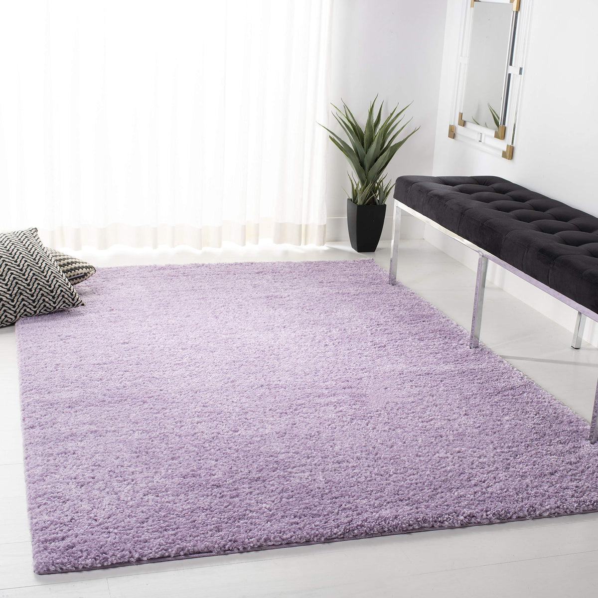 SAFAVIEH August Shag Rug 8'x10', Soft Plush Modern Ivory AUG900C