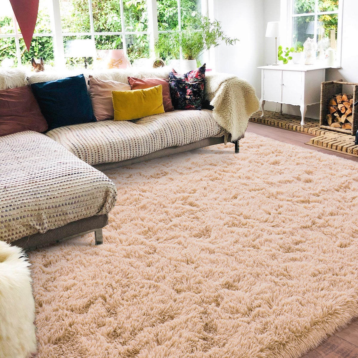 8x10 Area Rugs for Living Room, Ultra Soft Large Shag Black Bedroom Rug Upgrade Non-Slip Plush Modern Fluffy Carpet for Kids Boys Girls Room Home Decor Aesthetic