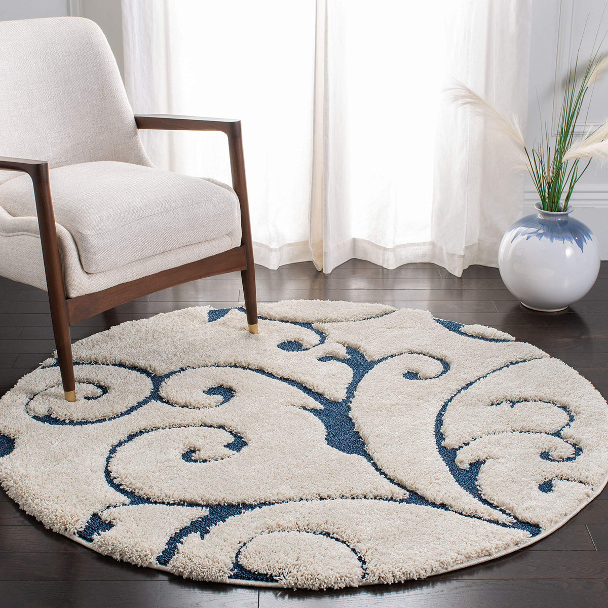 SAFAVIEH Florida Shag Rug 8'x10', Soft Plush Cream & Beige SG455-1113