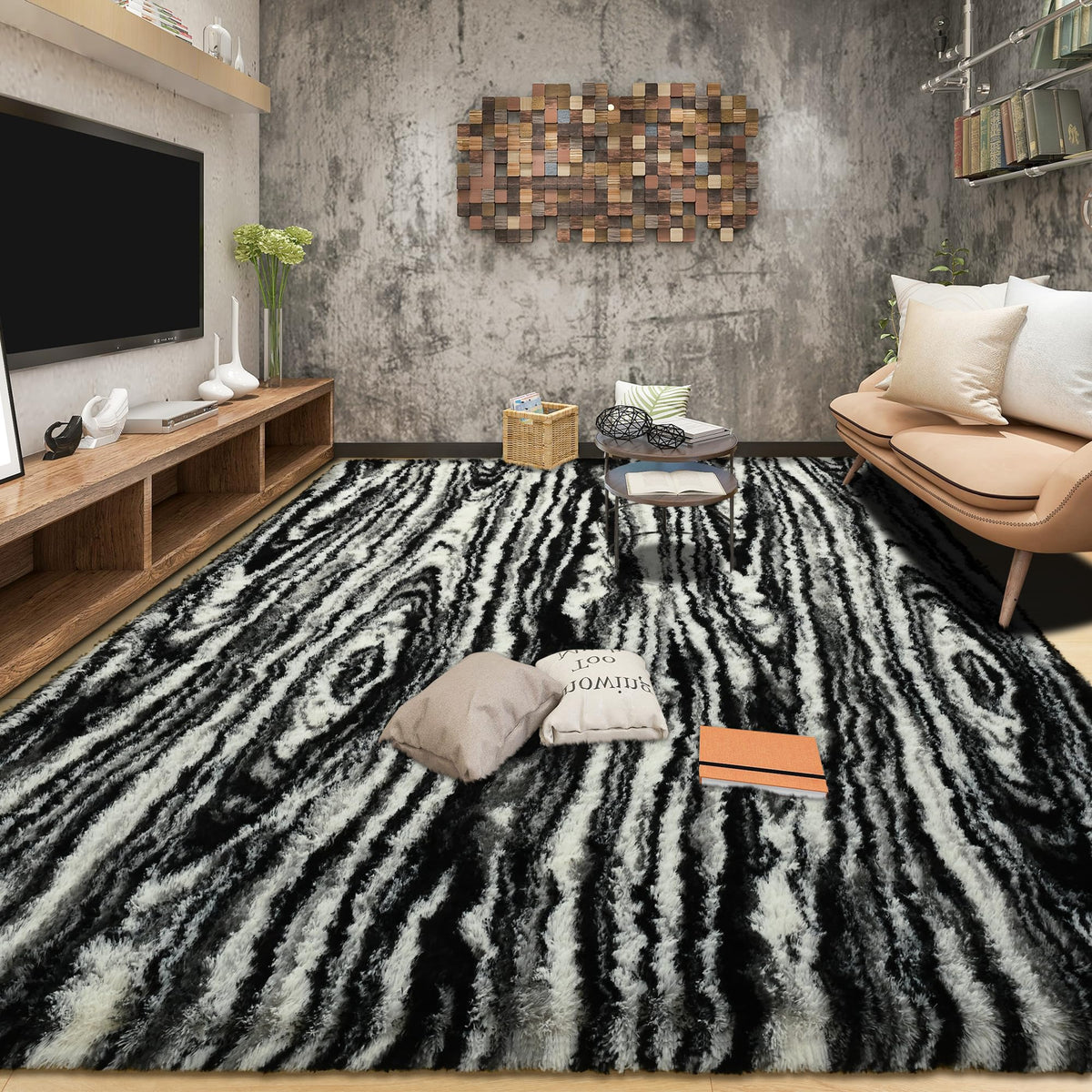 Tepook Fluffy Large Rugs for Living Room, 8x10 Area Rugs for Bedroom