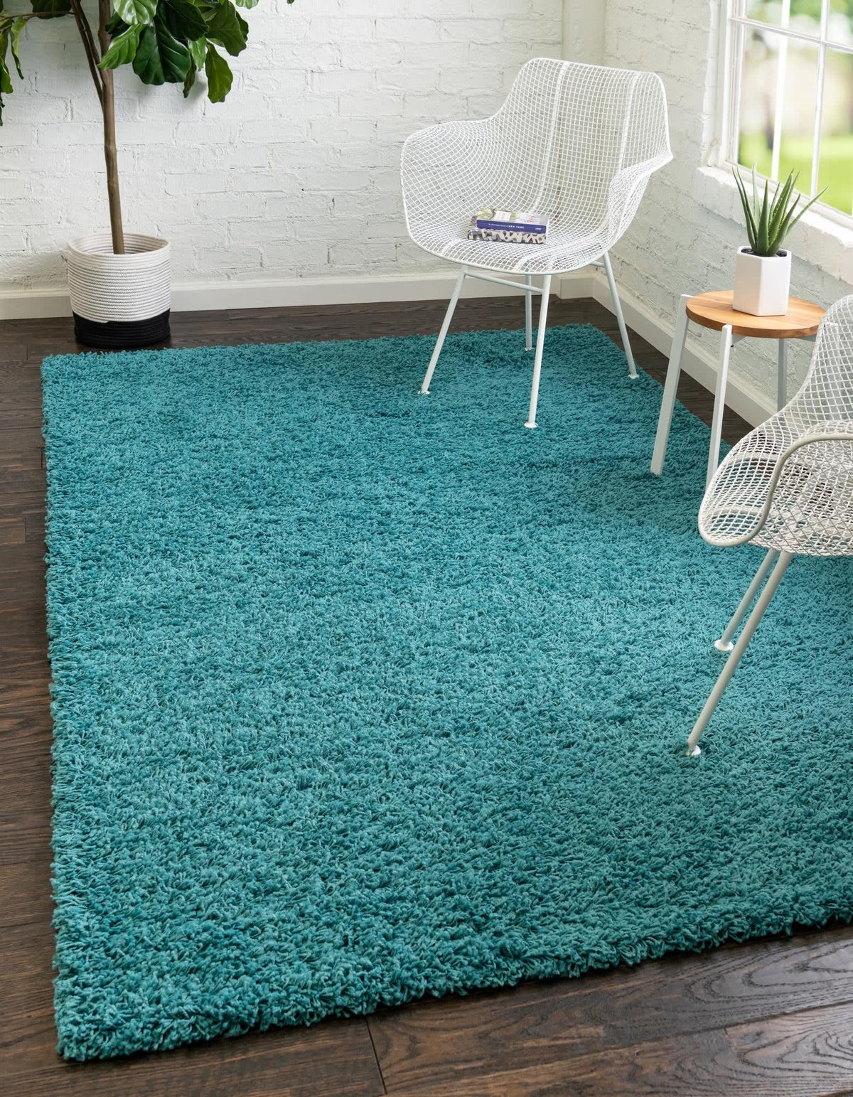 Unique Loom Solid Shag Collection Area Rug (8' x 10' Rectangle, Sandy Brown)