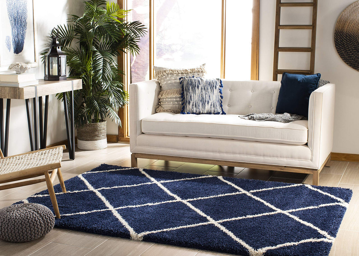 SAFAVIEH Hudson Shag Rug 8'x10', Soft Plush Moroccan Ivory & Beige SGH281D