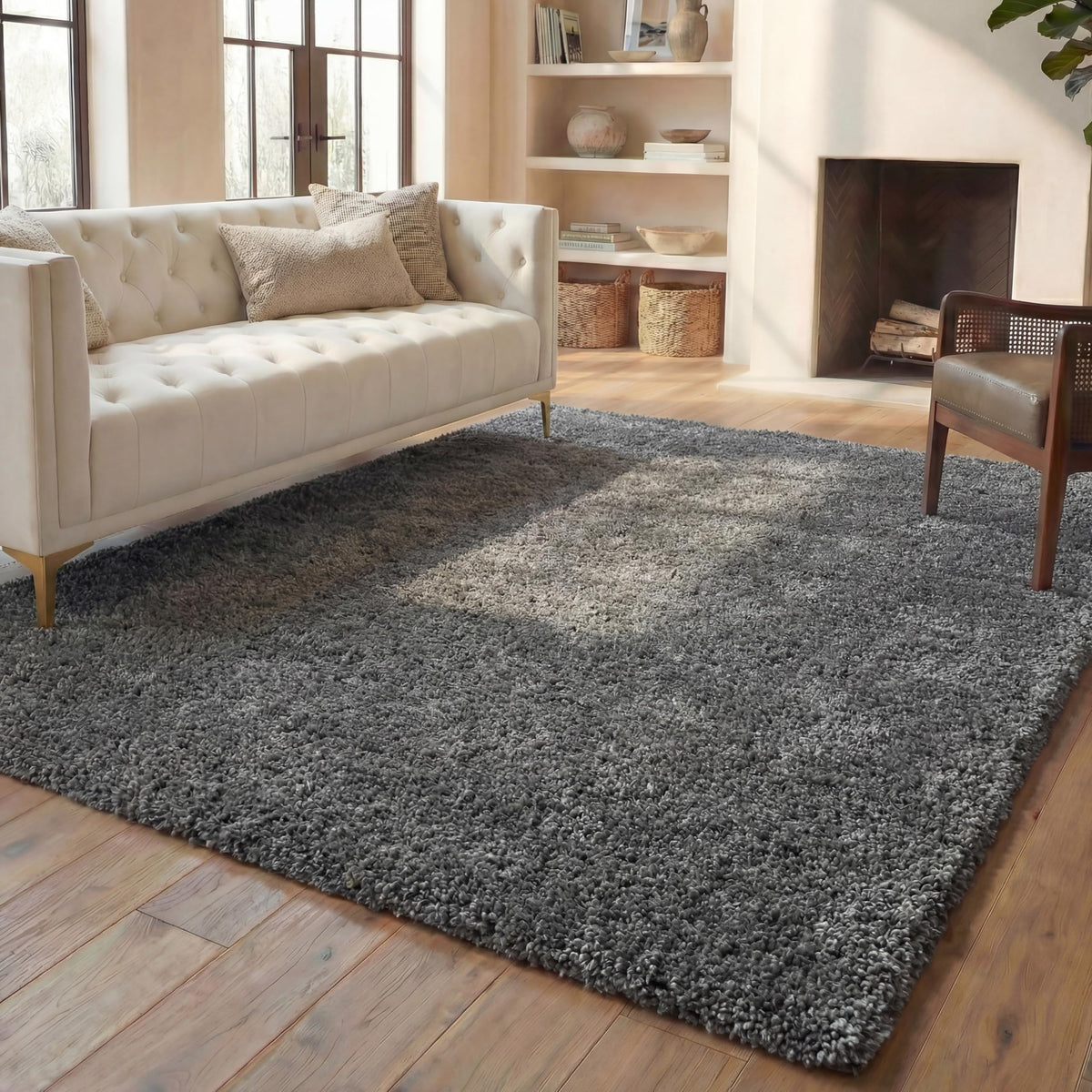 SAFAVIEH August Shag Rug 8'x10', Soft Plush Modern Ivory AUG900C
