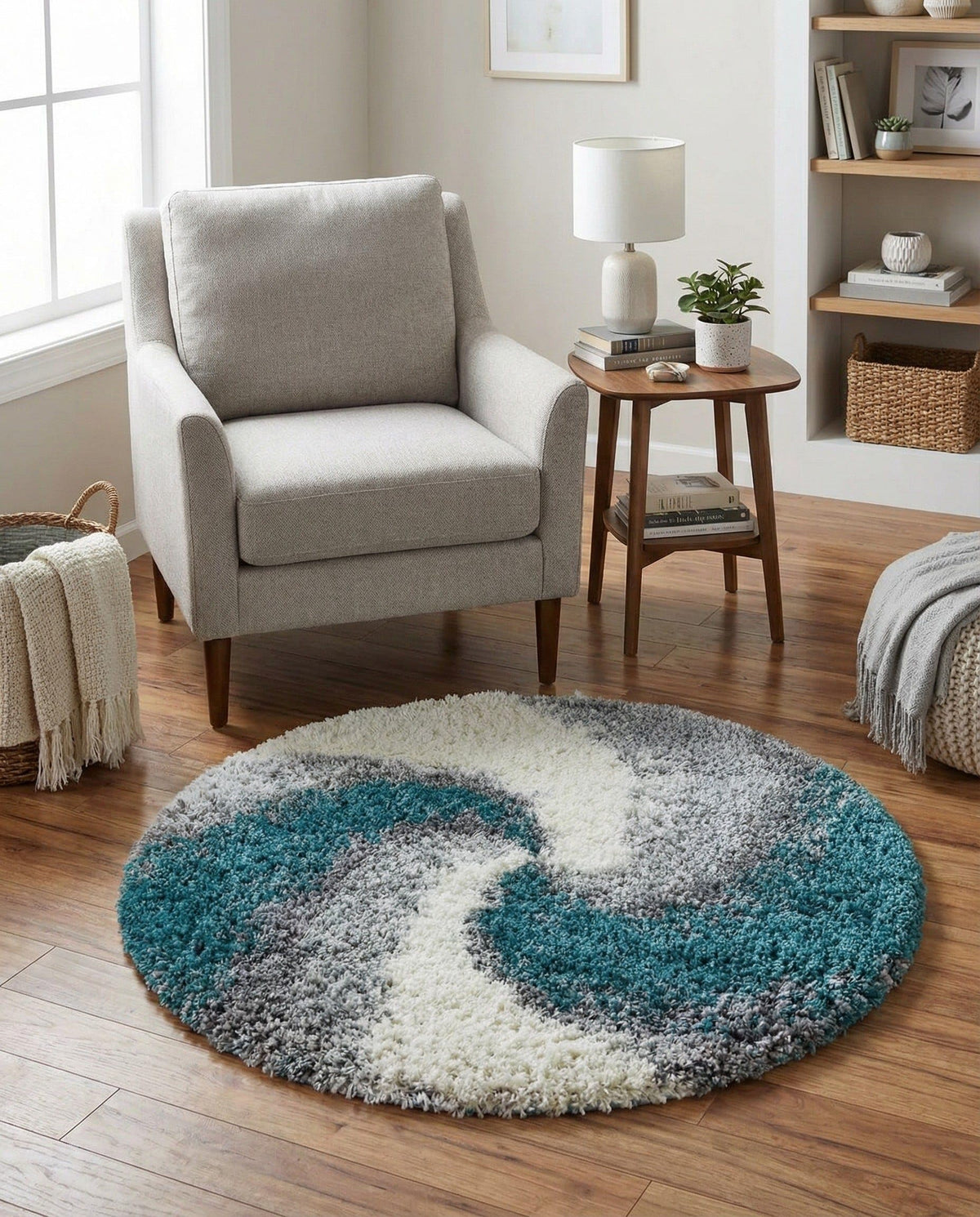Rugs.com - Soft Touch Shag Rug – 4' 1 x 6' 1 Khaki Shag Rug – Plush Abstract Design for Bedrooms, Living Rooms, and Home Offices
