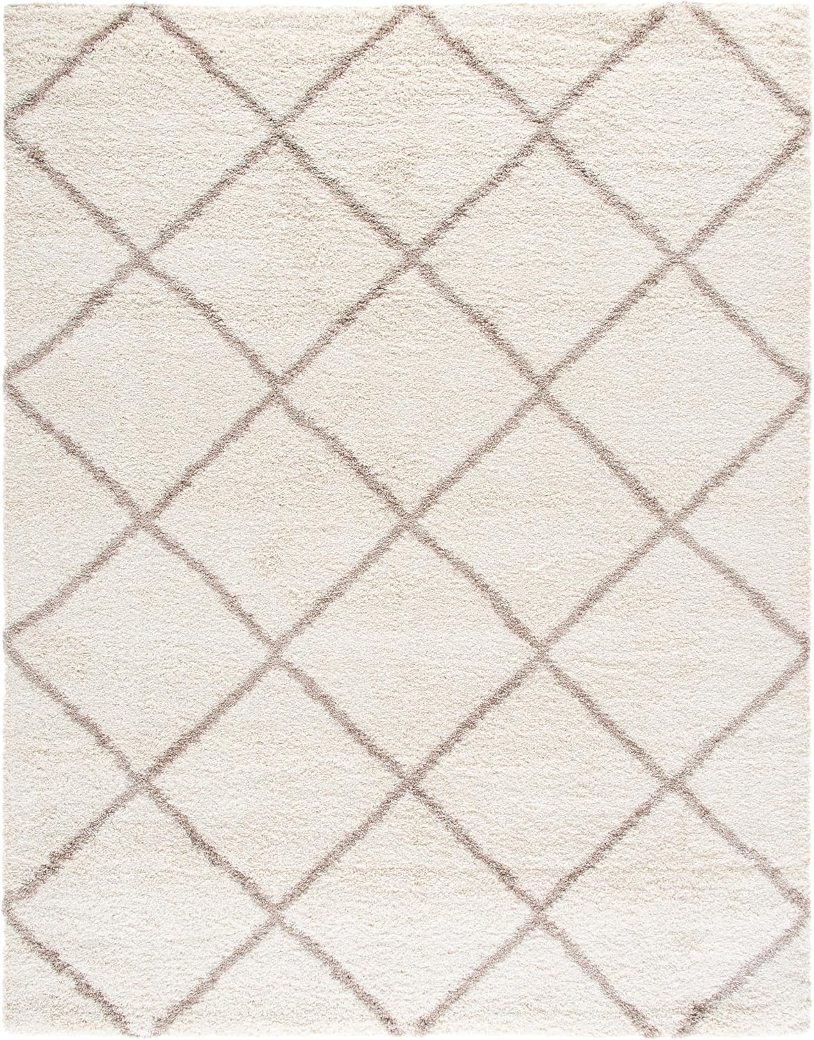 SAFAVIEH Hudson Shag Rug 8'x10', Soft Plush Moroccan Ivory & Beige SGH281D