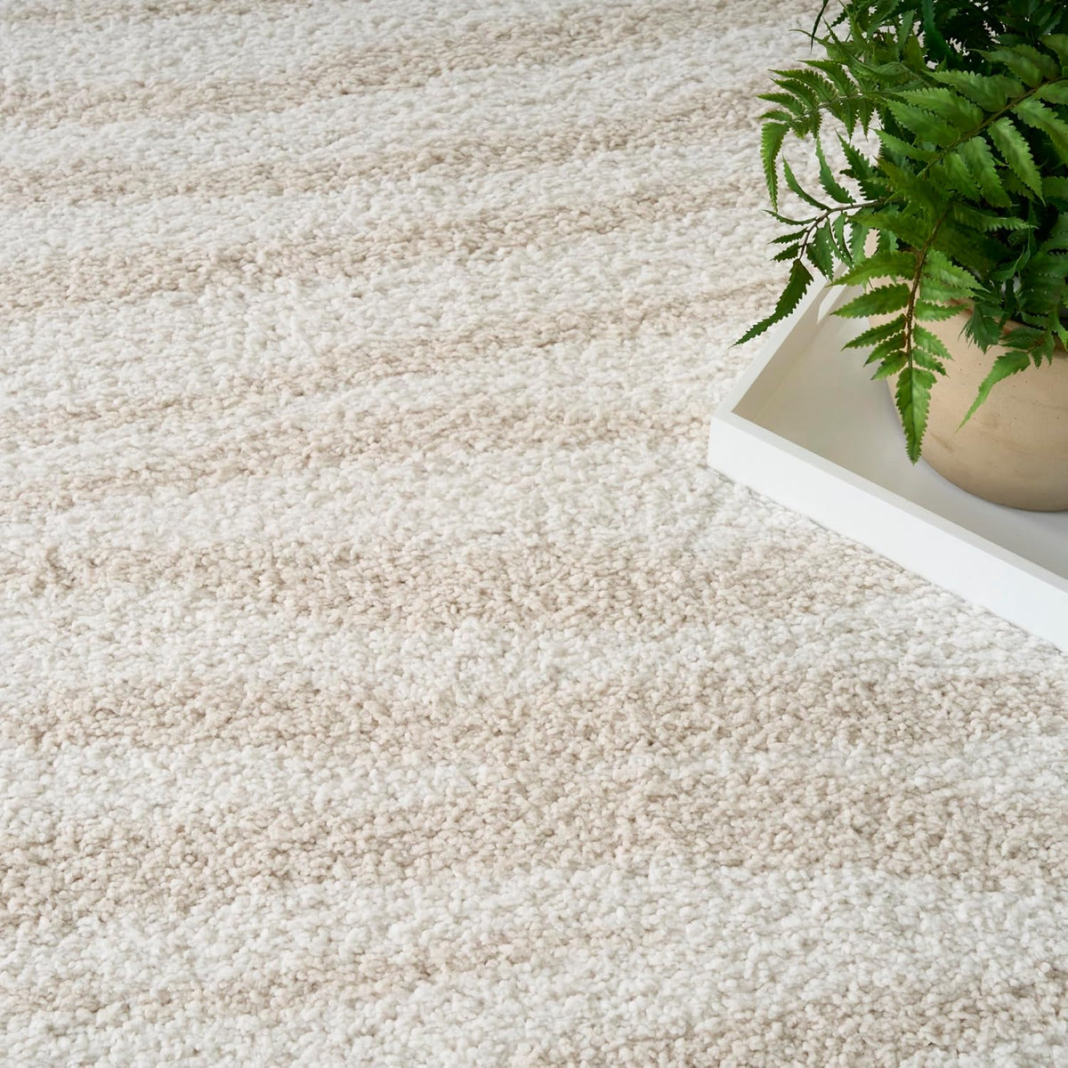 Nourison Home Modern Shag Ivory Beige 5'3" x 7' Area Rug - Easy Clean, Non Shedding, Bed Room, Living Room, Dining Room, Kitchen (5' x 7')