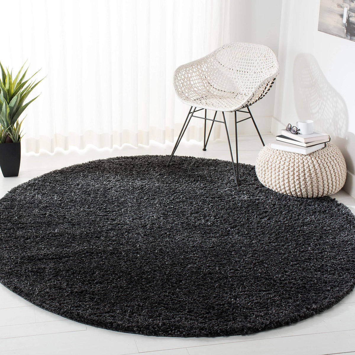 SAFAVIEH August Shag Rug 8'x10', Soft Plush Modern Ivory AUG900C