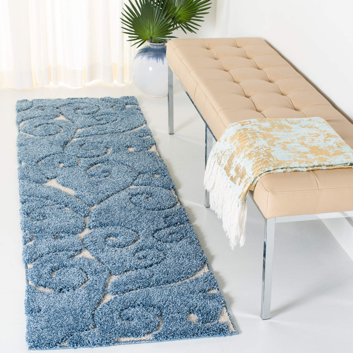 SAFAVIEH Florida Shag Rug 8'x10', Soft Plush Cream & Beige SG455-1113