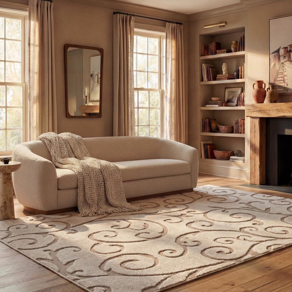 SAFAVIEH Florida Shag Rug 8'x10', Soft Plush Cream & Beige SG455-1113
