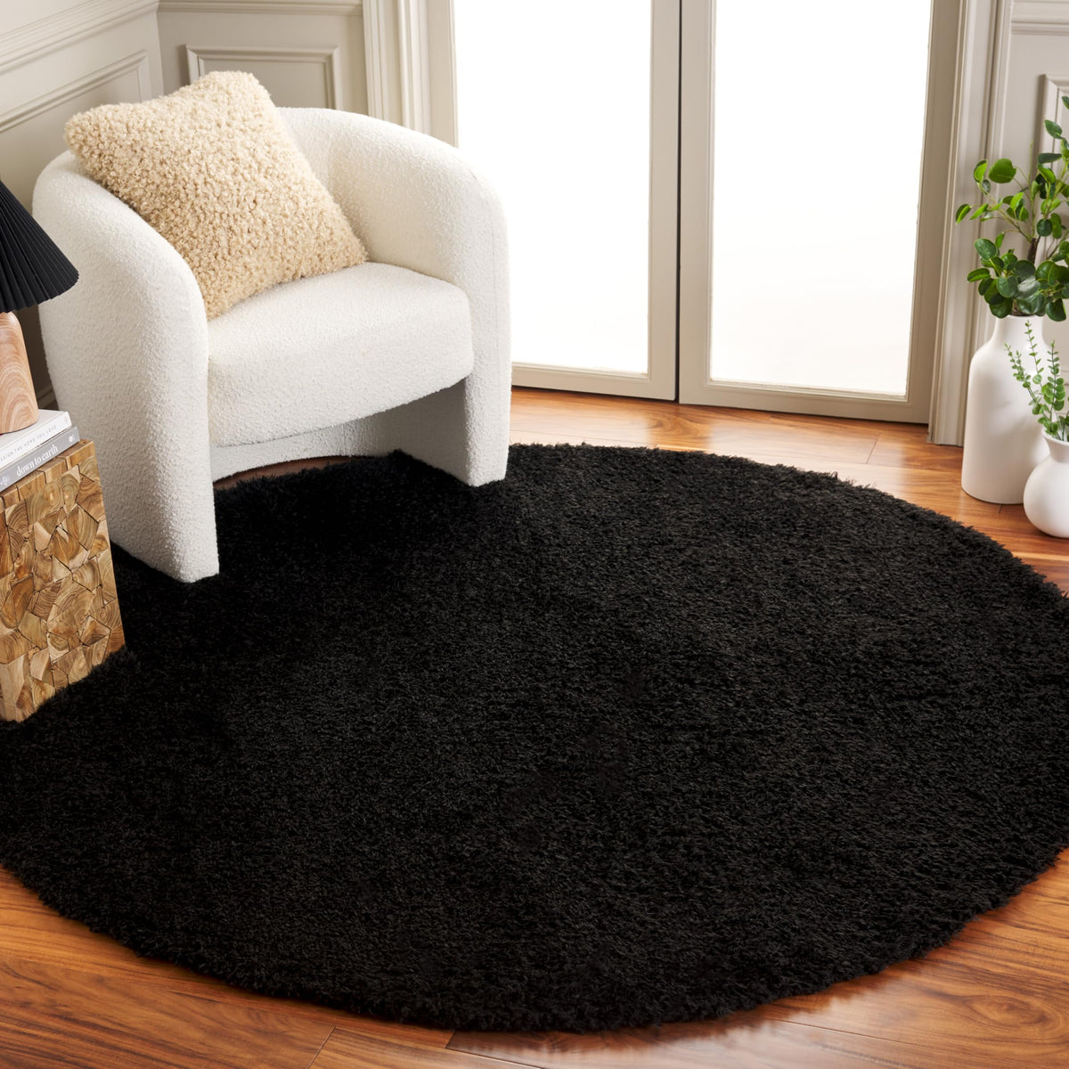 SAFAVIEH Lindsay Shag Collection Area Rug - 4' x 6', Green, Contemporary Design, Ideal for High Traffic Areas in Living Room, Bedroom & Dining Room (LNS560Y-4)