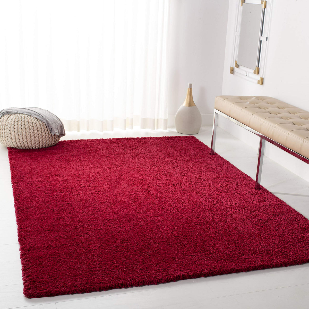 SAFAVIEH August Shag Rug 8'x10', Soft Plush Modern Ivory AUG900C