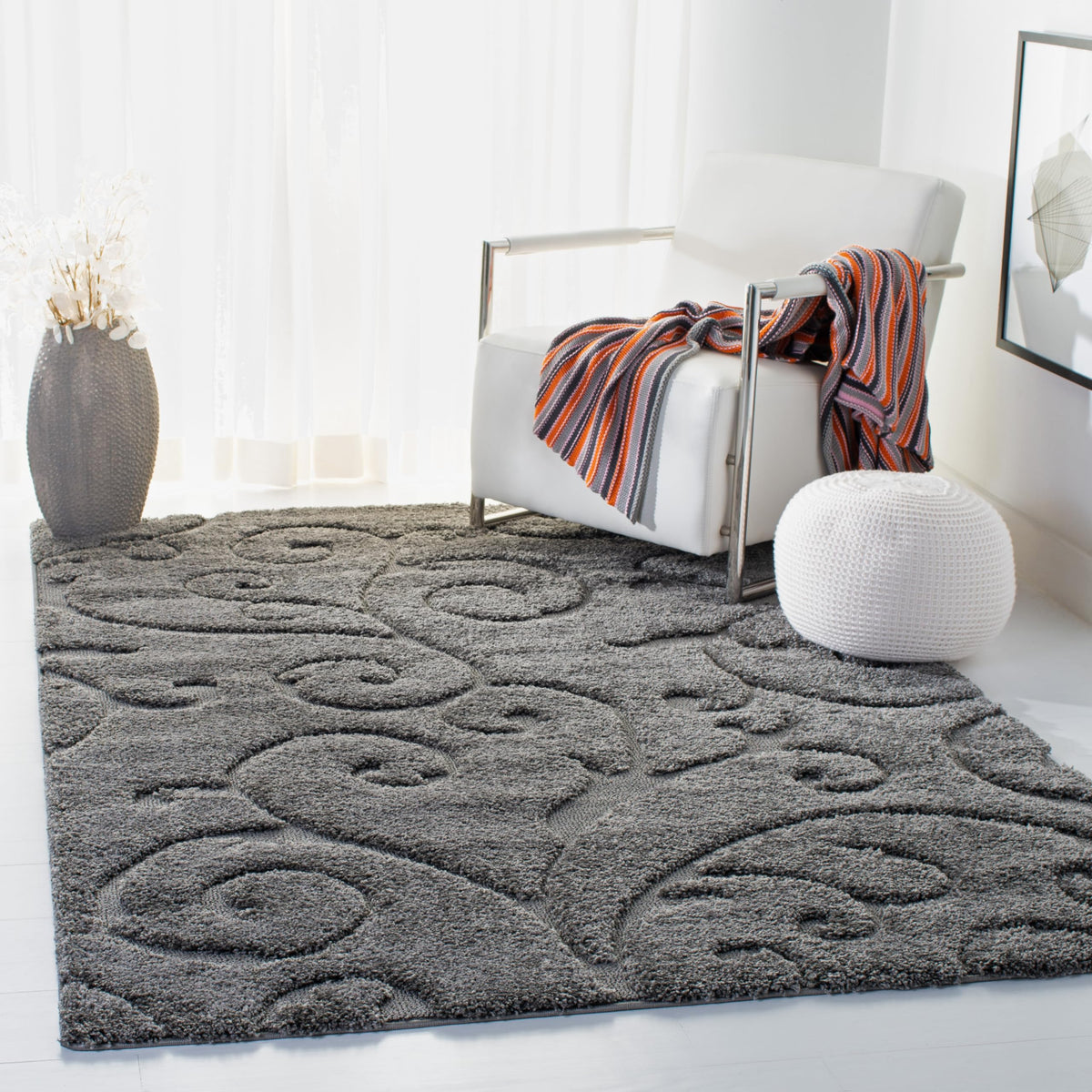 SAFAVIEH Florida Shag Rug 8'x10', Soft Plush Cream & Beige SG455-1113