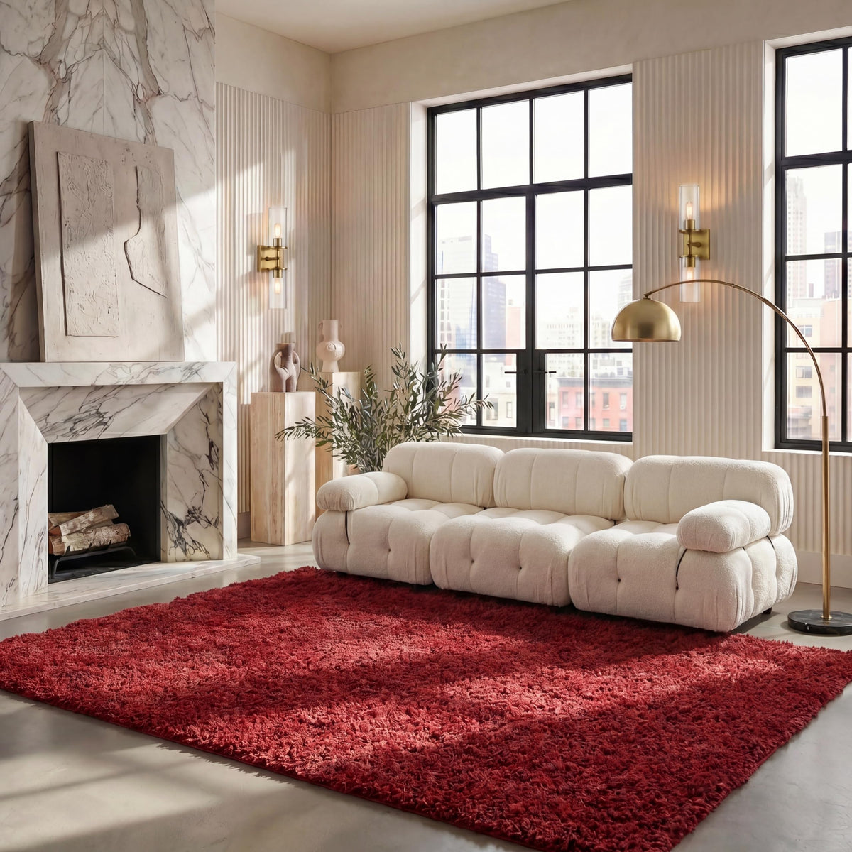 SAFAVIEH August Shag Rug 8'x10', Soft Plush Modern Ivory AUG900C