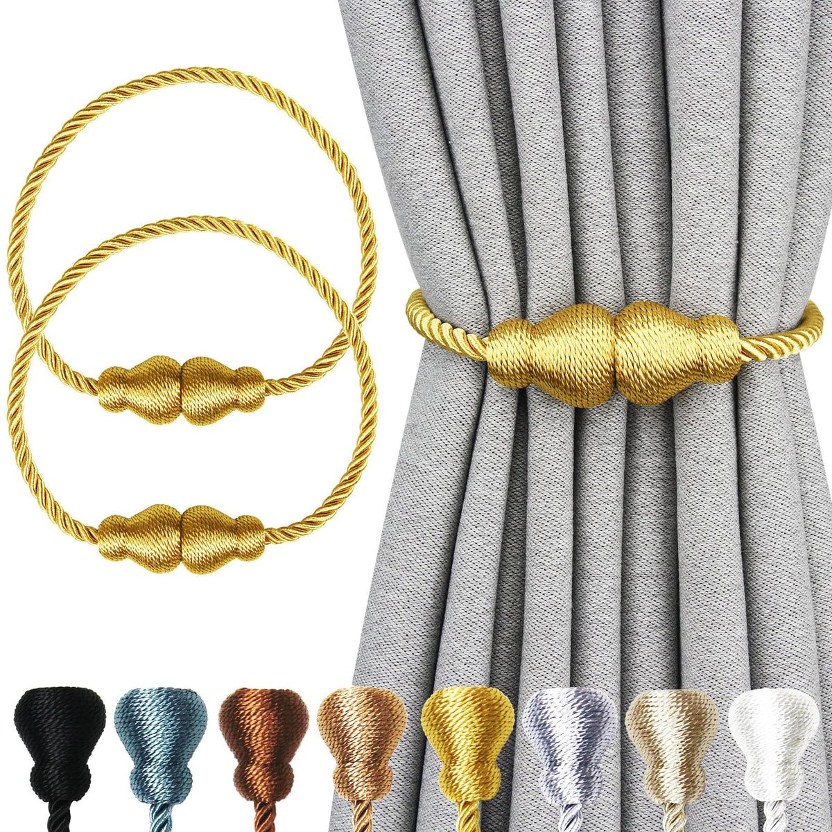 Magnetic Curtain Tiebacks Decorative Curtain Holders for Drapes Nieffeiy