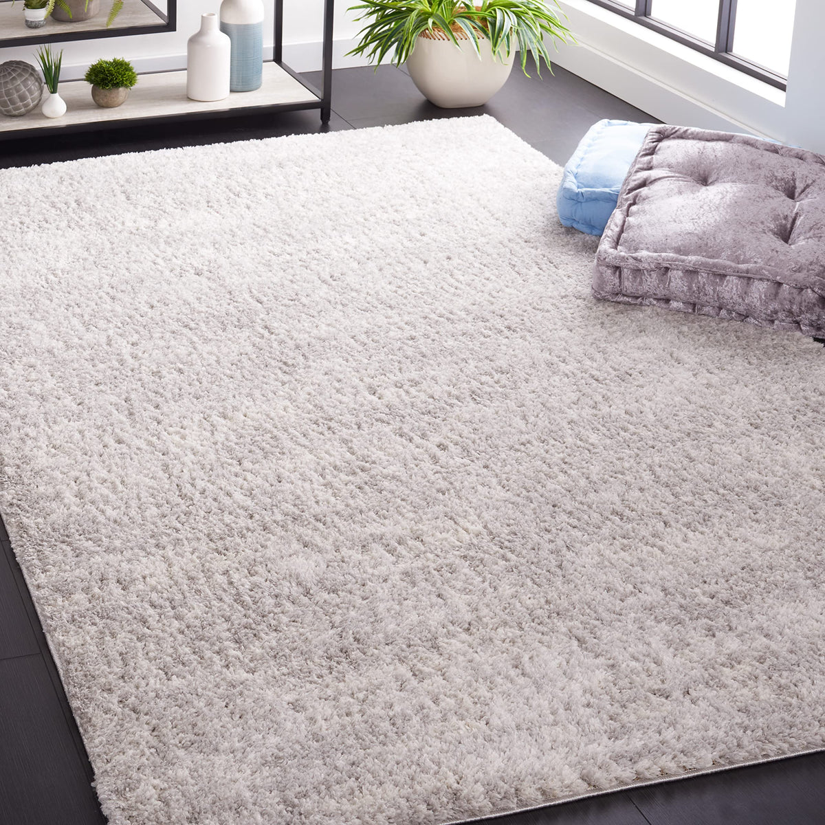 SAFAVIEH Berber Shag Rug 8x10, Large Ivory & Beige BER563A