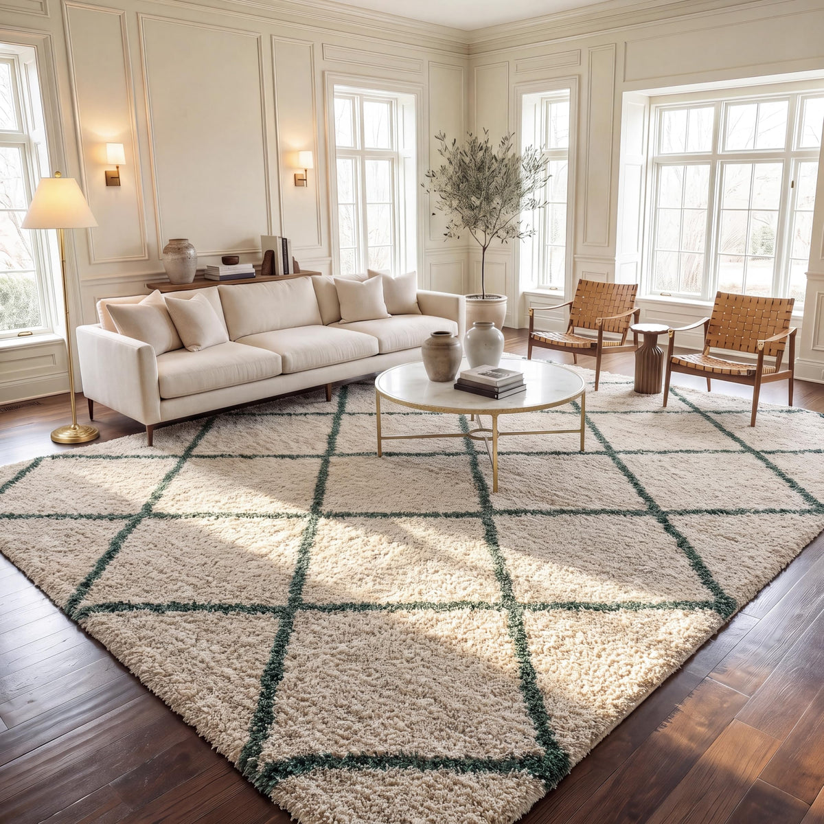 SAFAVIEH Hudson Shag Rug 8'x10', Soft Plush Moroccan Ivory & Beige SGH281D