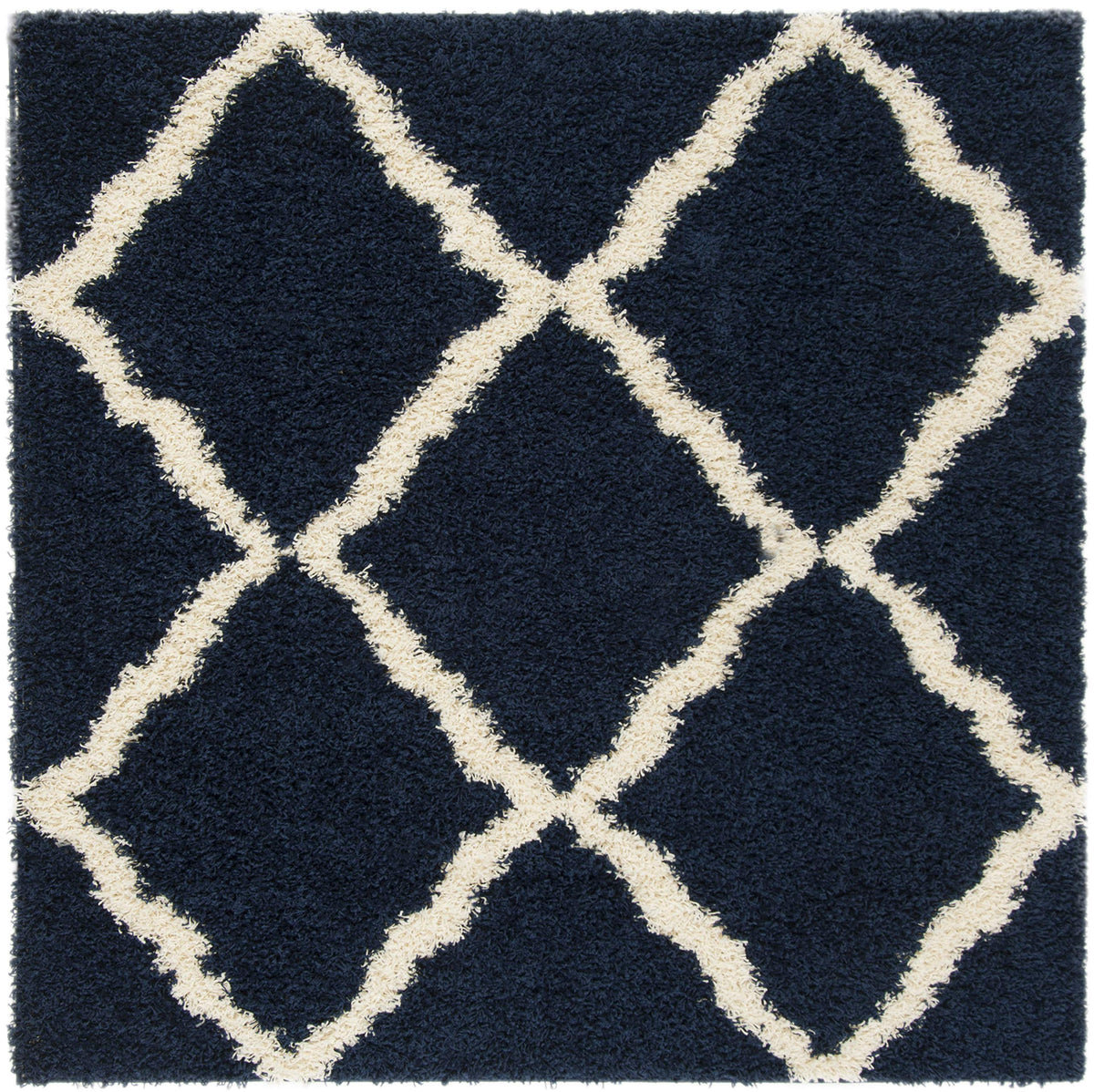 SAFAVIEH Dallas Shag Collection 8' x 10' Beige/Ivory SGD257D Trellis Non-Shedding Living Room Bedroom Dining Room Entryway Plush 1.5-inch Thick Area Rug