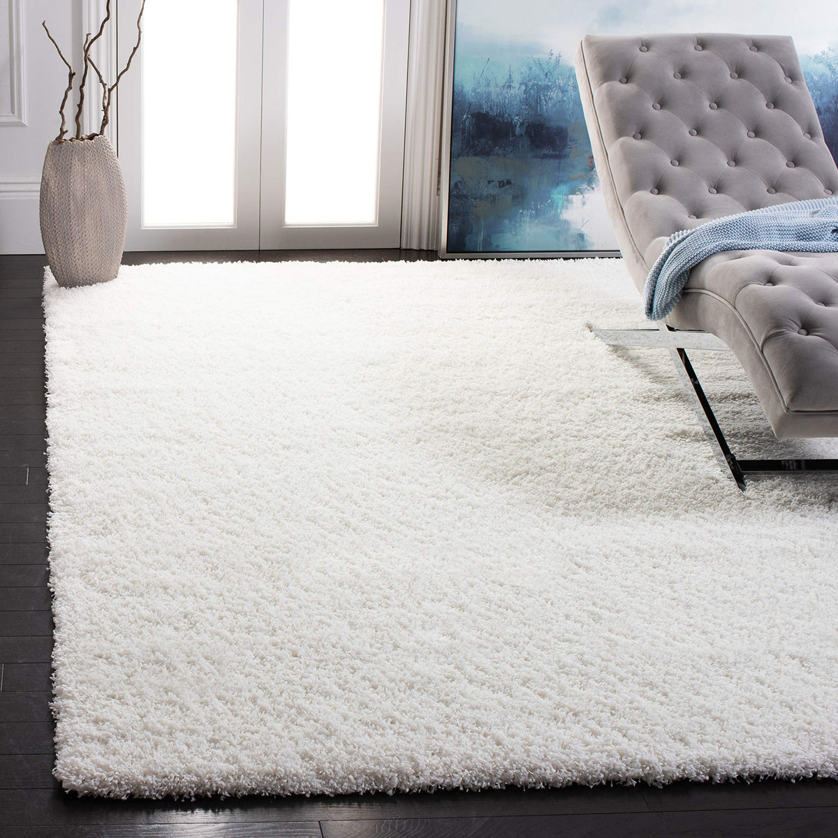 SAFAVIEH Area Rug 8x10 - California Shag Collection - Large - Beige, Non-Shedding & Easy to Clean, Ultra Plush Thick Pile, Ideal for Living Room, Bedroom, Dining Space (SG151-1313)