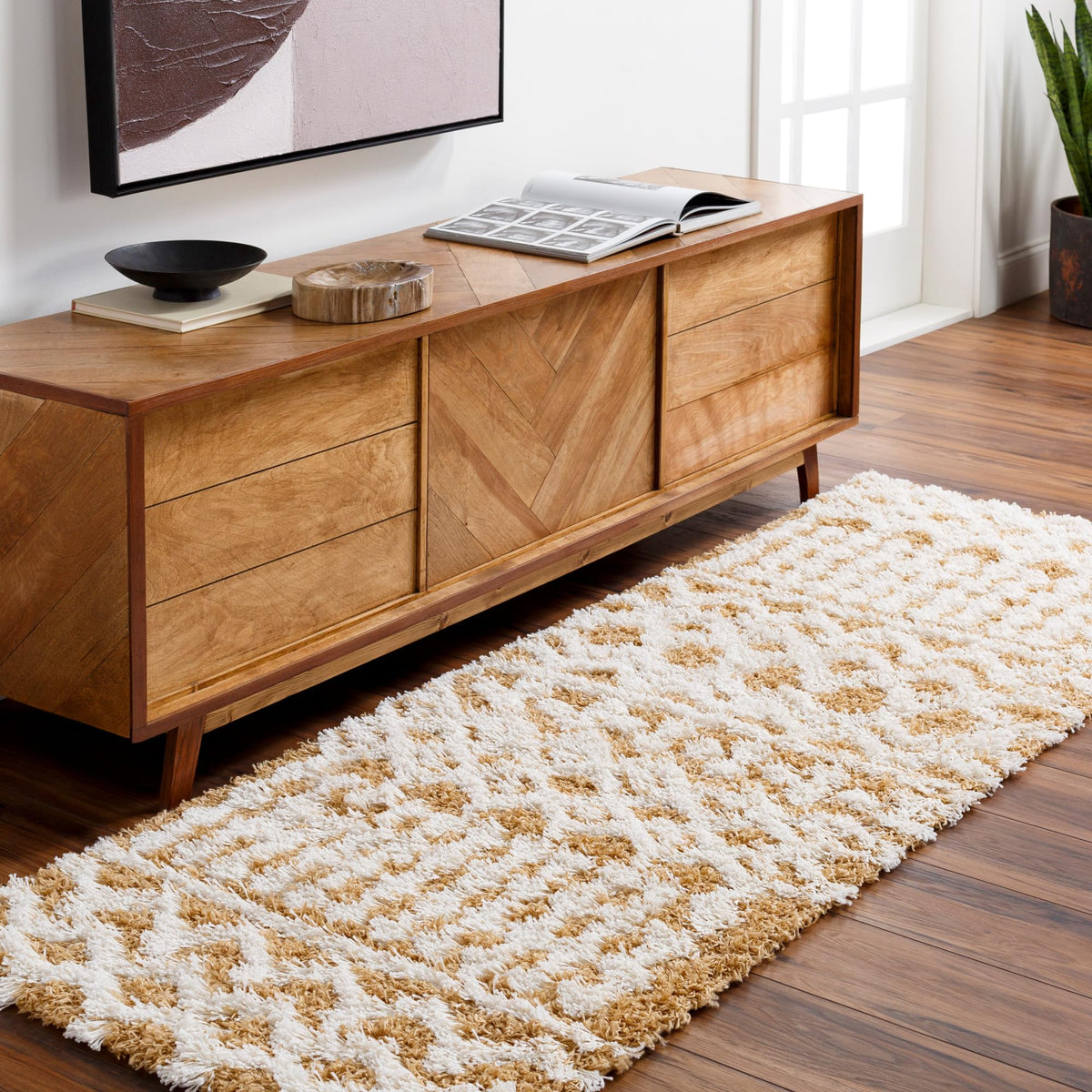Livabliss Hapsburg Moroccan Shag Area Rug, 5'3" x 7'3", Beige