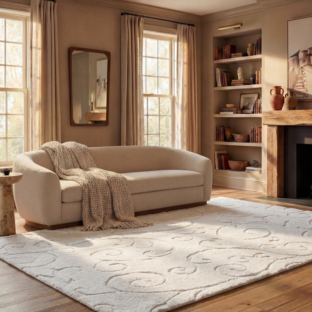 SAFAVIEH Florida Shag Rug 8'x10', Soft Plush Cream & Beige SG455-1113