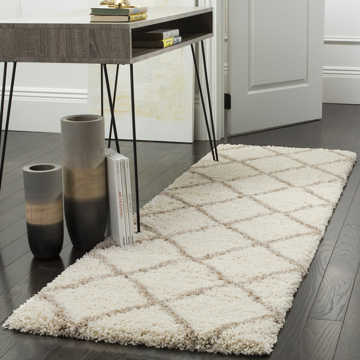 SAFAVIEH Hudson Shag Rug 8'x10', Soft Plush Moroccan Ivory & Beige SGH281D