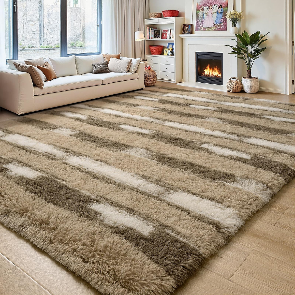 5x7 Plush Burgundy Red Area Rug