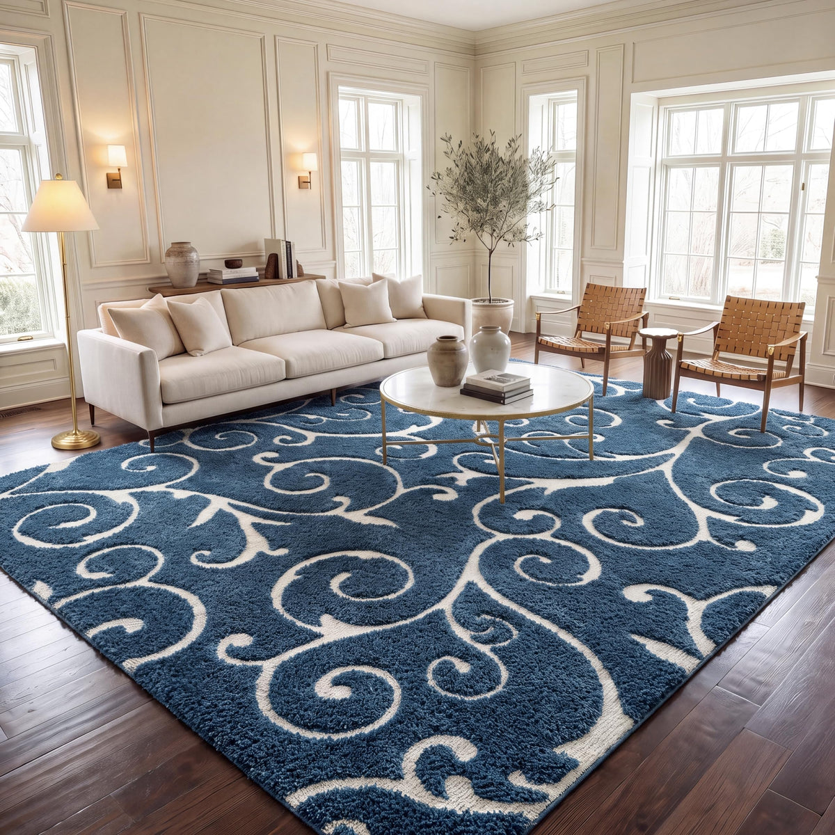 SAFAVIEH Florida Shag Rug 8'x10', Soft Plush Cream & Beige SG455-1113