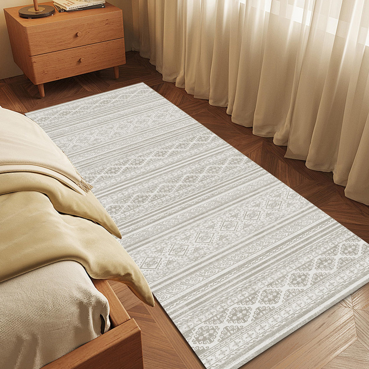 RUGSURE Washable Area Rugs 9' x 12' - 1/6 Thick - Moroccan-Inspired -Stain & Water Resistant Non-Slip - Resistant Rug for Living Room, Bedroom, Nursery, Pet & Child Friendly (Blue and Brown)