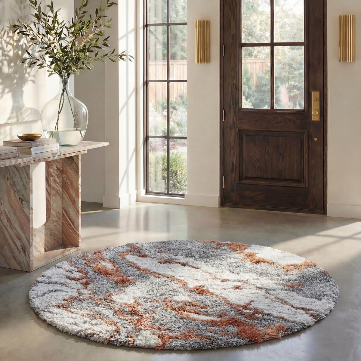SAFAVIEH Horizon Shag Rug 4'x6', Soft Plush Modern Grey & Blue HZN890G