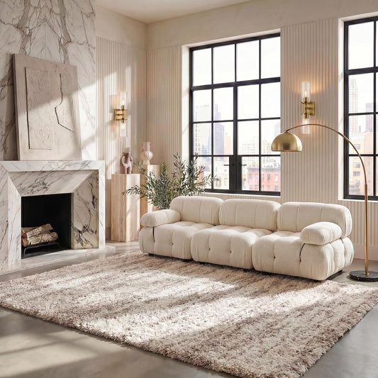 SAFAVIEH Hudson Shag Rug 8x10, Large Ivory & Beige SGH206B