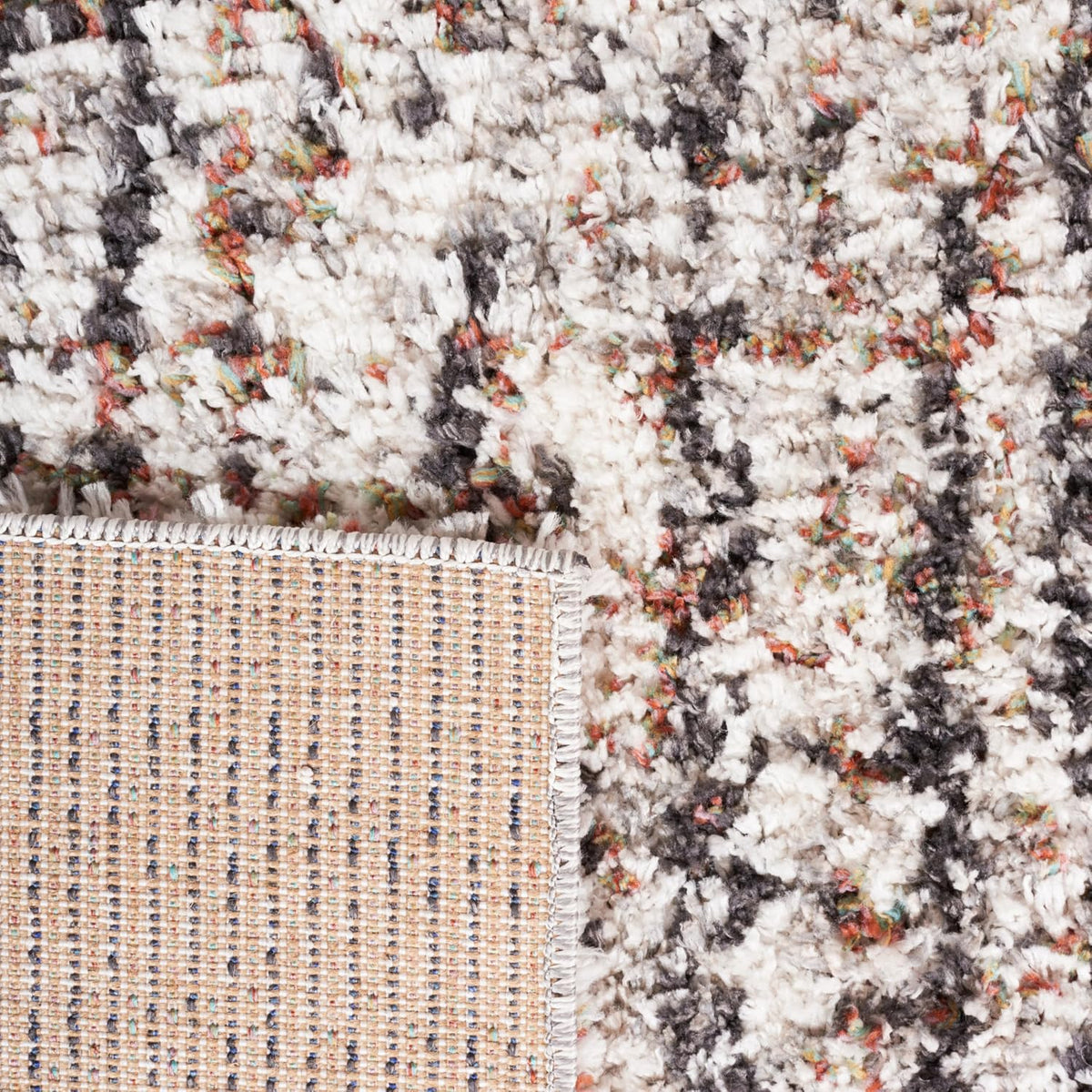 SAFAVIEH Jericho Shag Collection Area Rug - 6' x 9', Black & Rust, Non-Shedding & Easy Care, 1.2-inch Thick, Ideal for the Living Room, Dining Room, Bedroom (JER100Z-6)