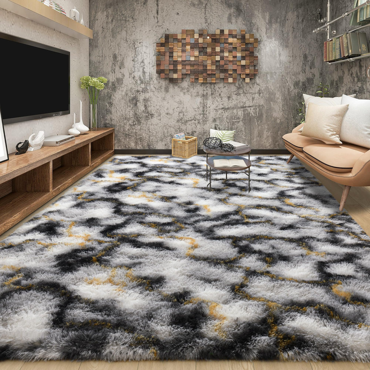 Tepook Fluffy Large Rugs for Living Room, 8x10 Area Rugs for Bedroom