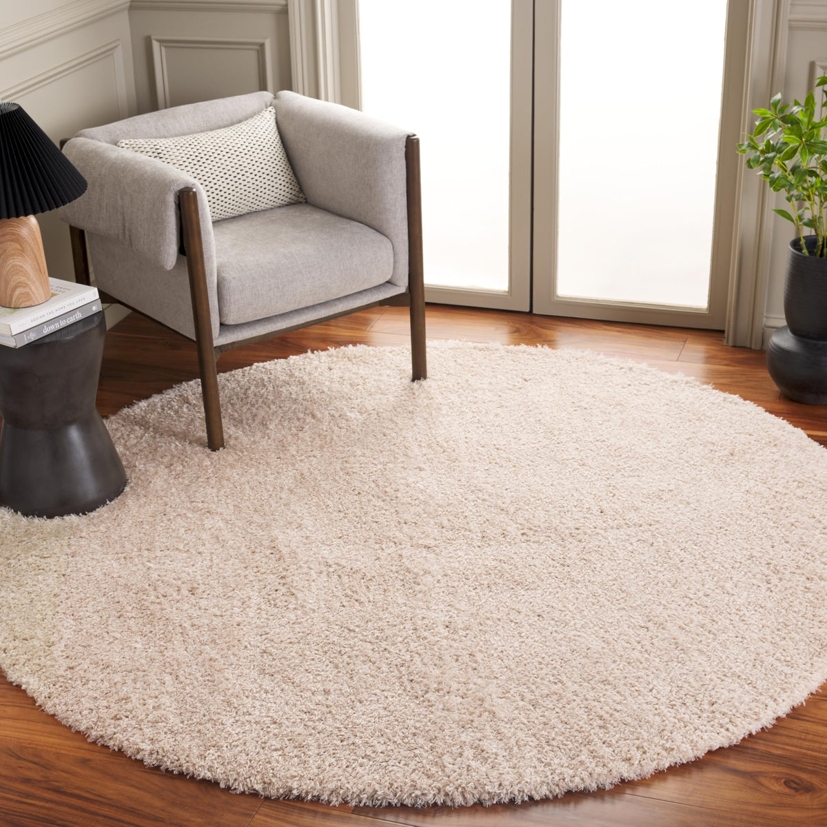 SAFAVIEH Lindsay Shag Collection Area Rug - 4' x 6', Green, Contemporary Design, Ideal for High Traffic Areas in Living Room, Bedroom & Dining Room (LNS560Y-4)