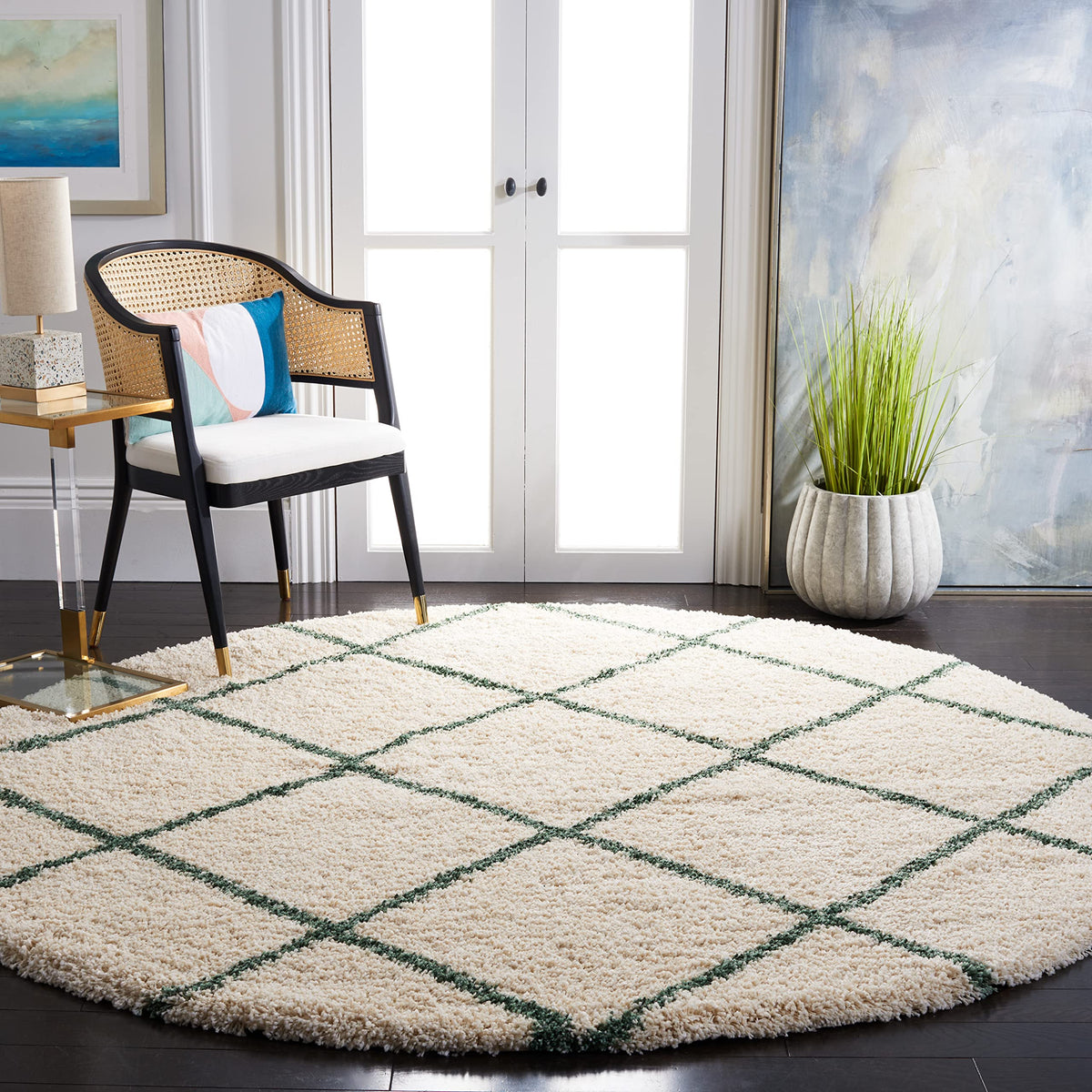 SAFAVIEH Hudson Shag Rug 8'x10', Soft Plush Moroccan Ivory & Beige SGH281D