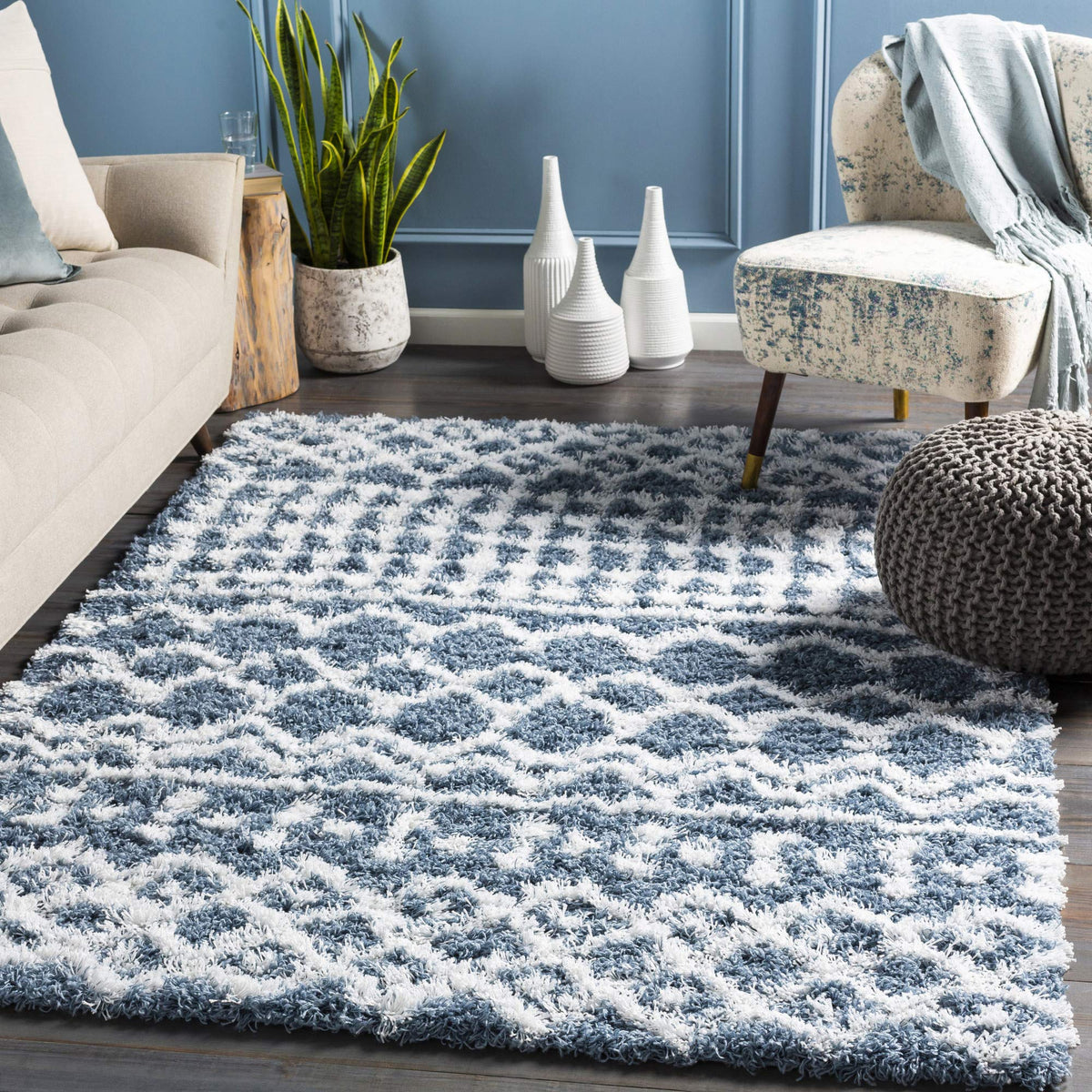 Livabliss Hapsburg Moroccan Shag Area Rug, 5'3" x 7'3", Beige