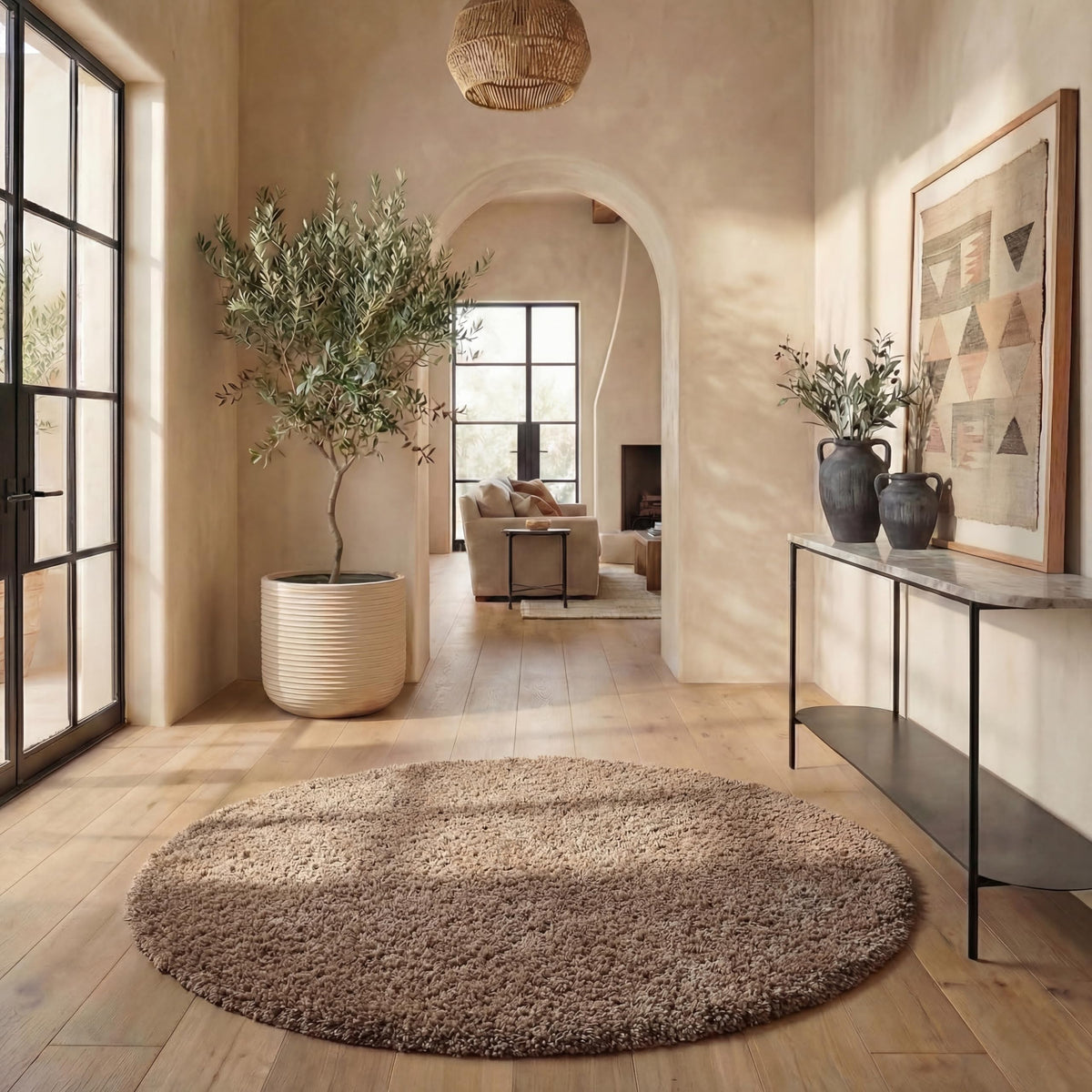 SAFAVIEH Area Rug 8x10 - California Shag Collection - Large - Beige, Non-Shedding & Easy to Clean, Ultra Plush Thick Pile, Ideal for Living Room, Bedroom, Dining Space (SG151-1313)
