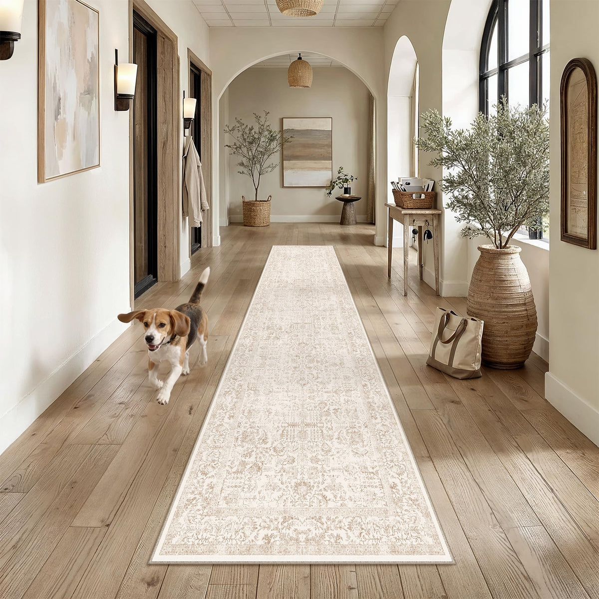 PureCozy Gray Area Rug 8x10 Vintage Floral