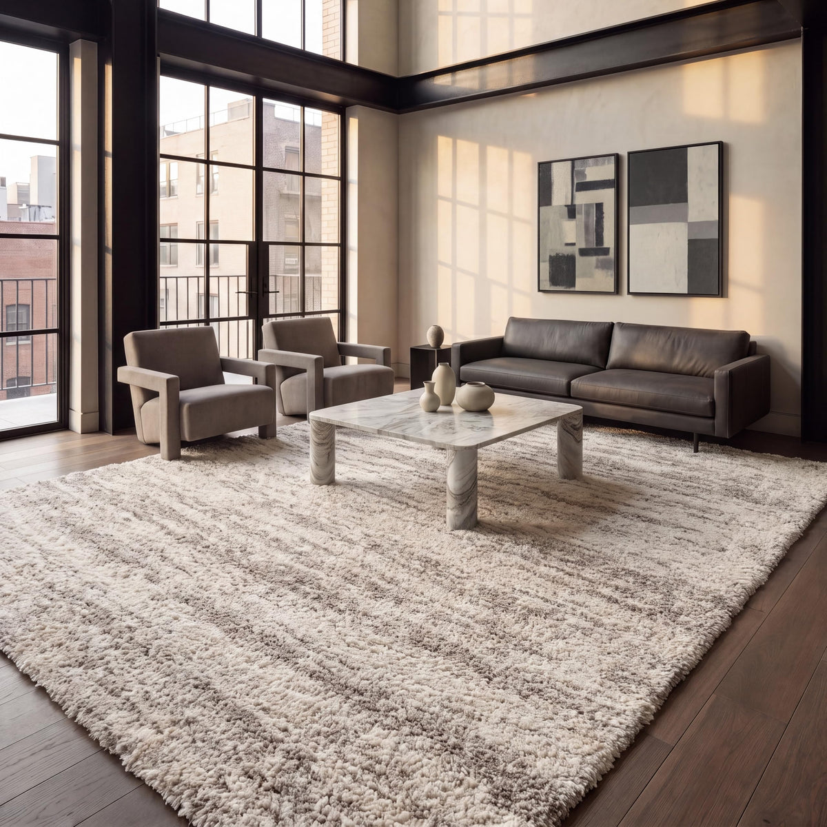 SAFAVIEH Hudson Shag Rug 8x10, Large Ivory & Beige SGH206B
