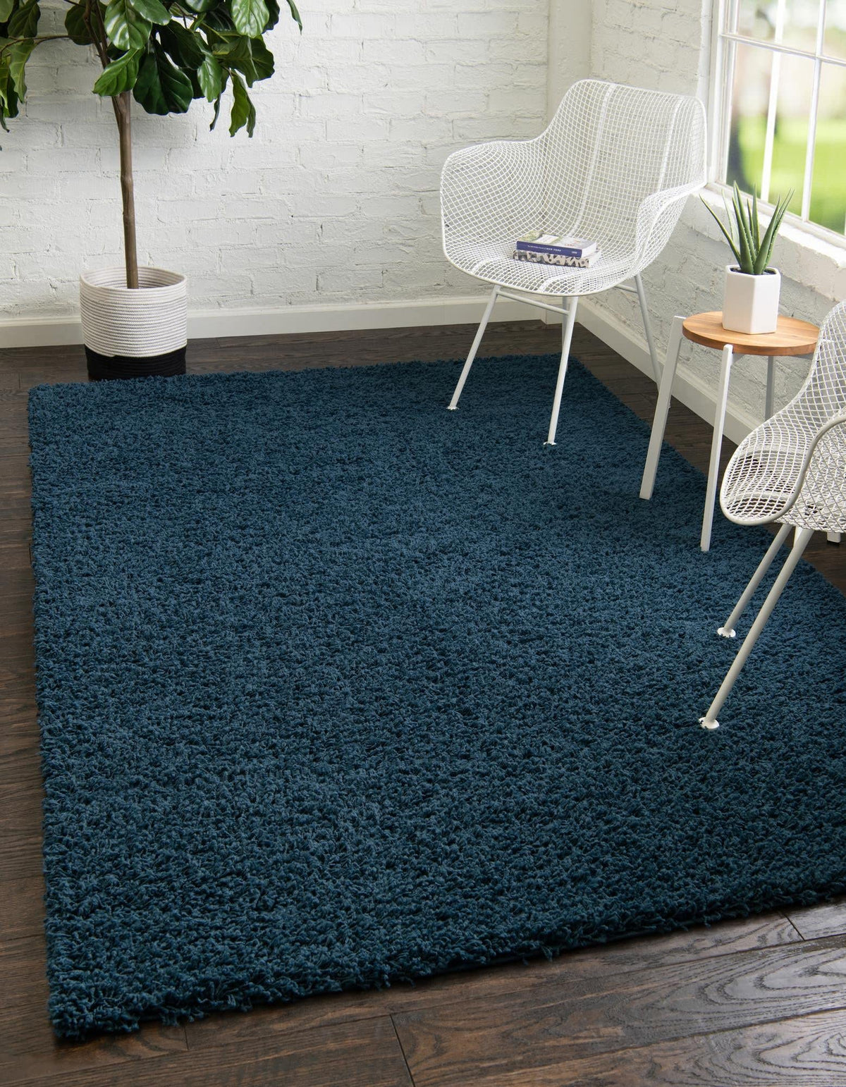 Unique Loom Solid Shag Collection Area Rug (8' x 10' Rectangle, Sandy Brown)