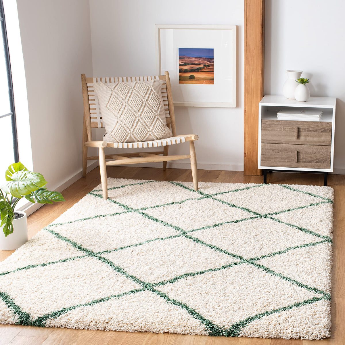 SAFAVIEH Hudson Shag Rug 8'x10', Soft Plush Moroccan Ivory & Beige SGH281D