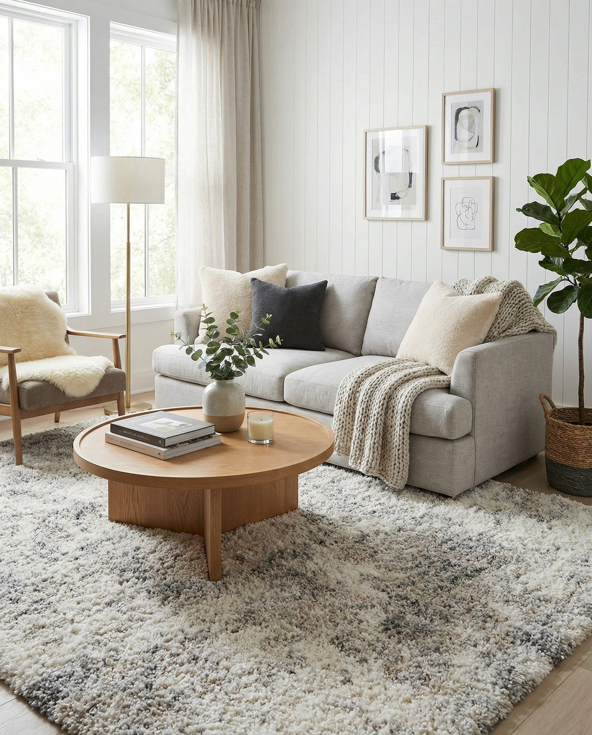 Rugs.com - Soft Touch Shag Rug – 7' 1 x 10' Khaki Shag Rug – Plush Easy-Clean Area Rug, Ideal for Bedrooms, Living Rooms, and Offices