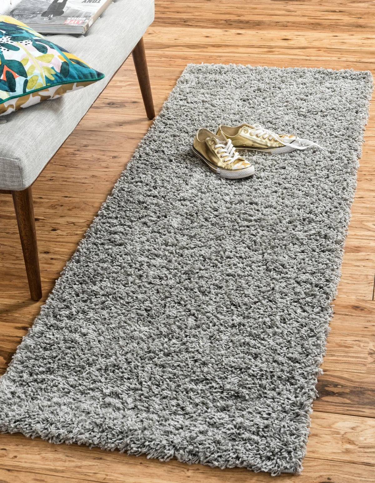 Unique Loom Solid Shag Collection Area Rug (8' x 10' Rectangle, Sandy Brown)