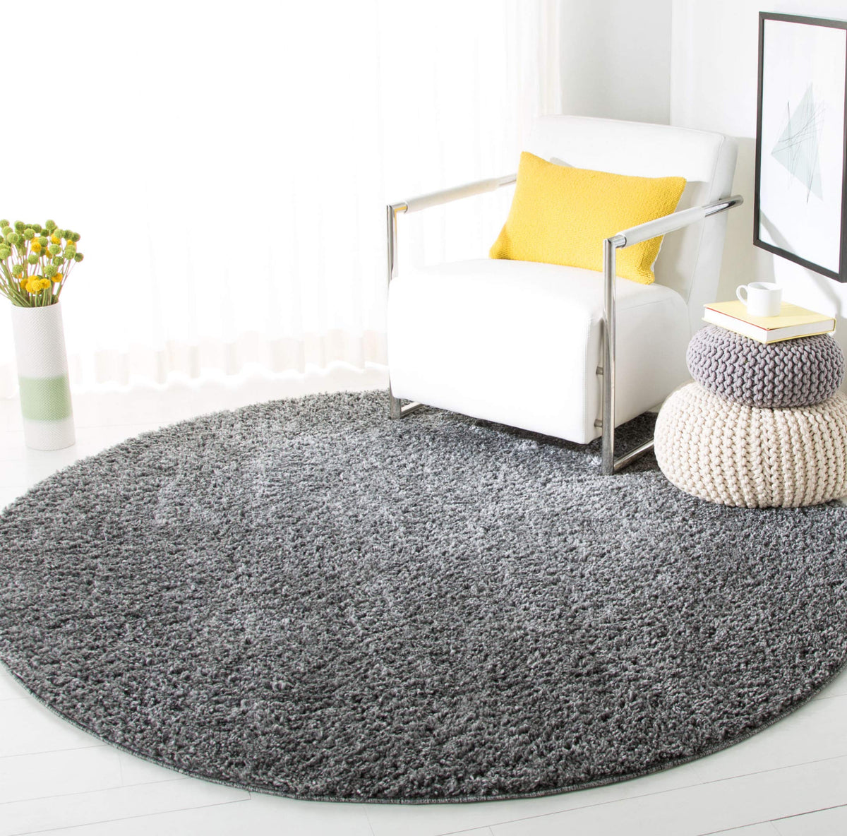 SAFAVIEH August Shag Rug 8'x10', Soft Plush Modern Ivory AUG900C