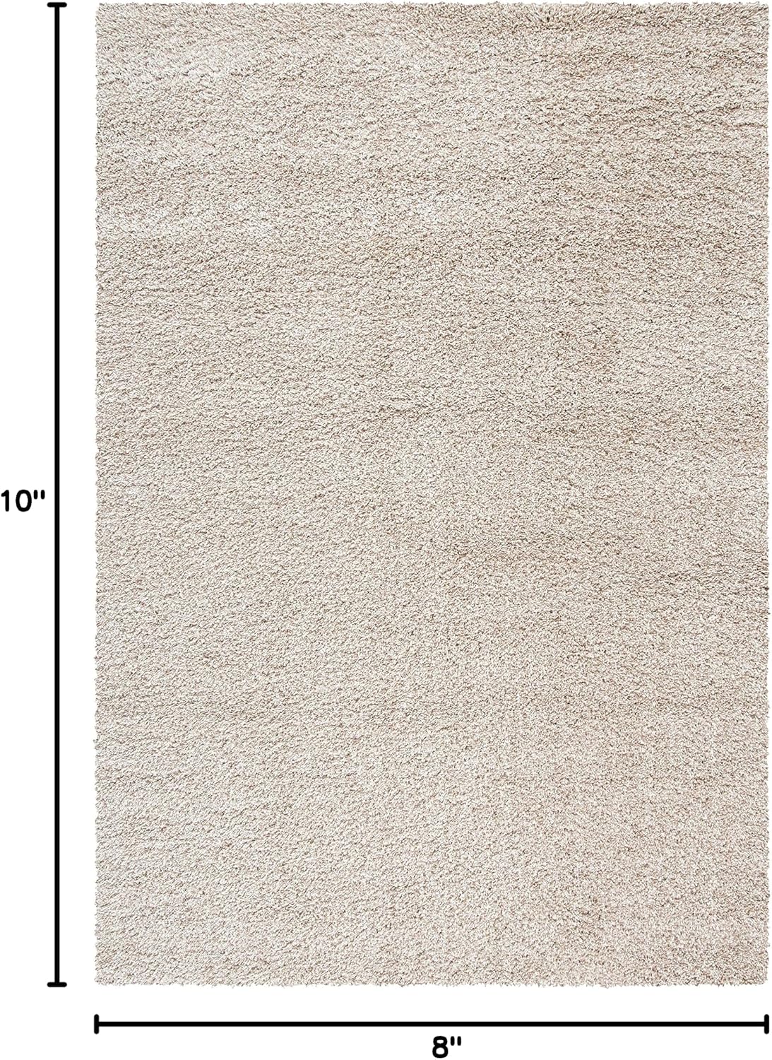 SAFAVIEH Area Rug 8x10 - California Shag Collection - Large - Beige, Non-Shedding & Easy to Clean, Ultra Plush Thick Pile, Ideal for Living Room, Bedroom, Dining Space (SG151-1313)