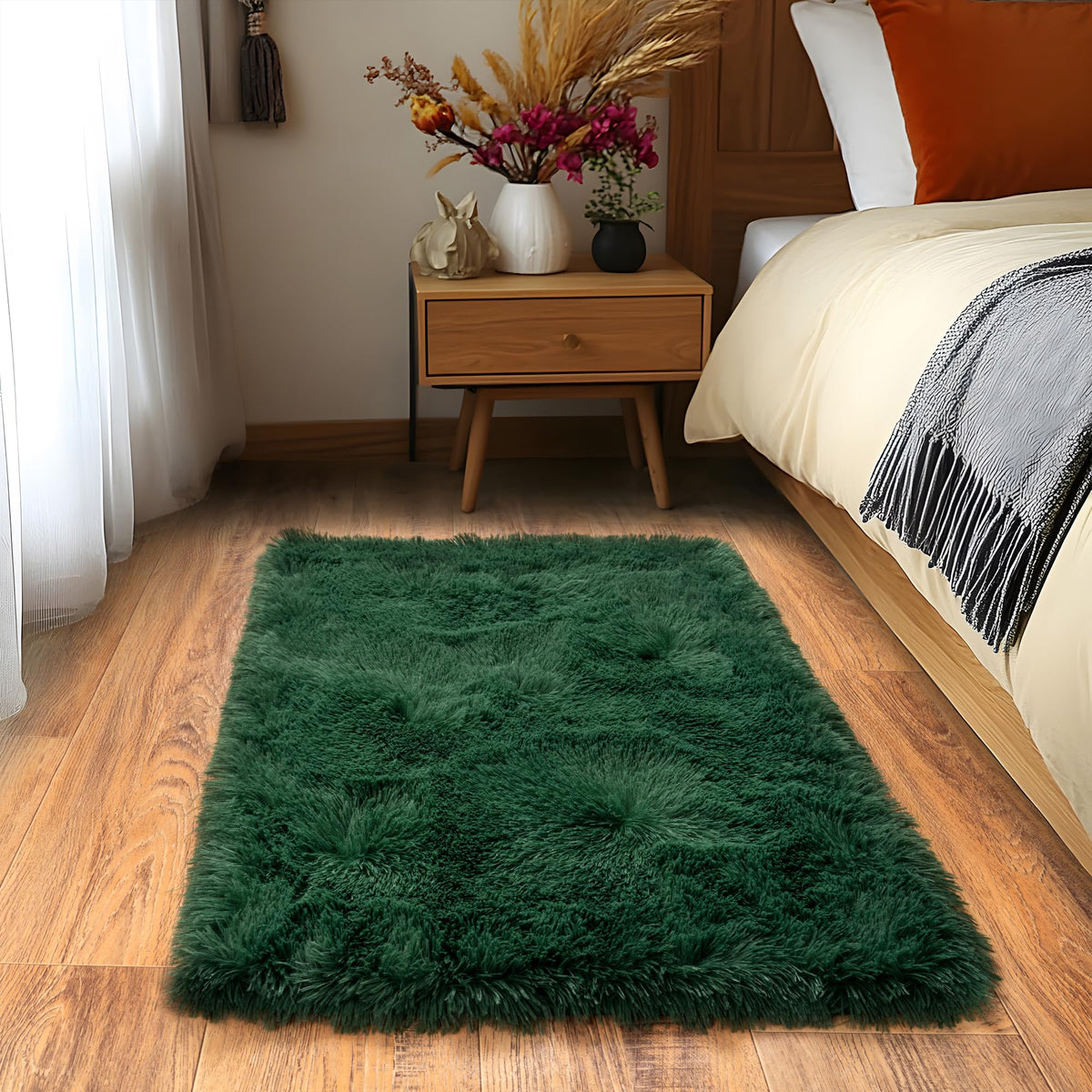 8x10 Area Rugs for Living Room, Ultra Soft Large Shag Black Bedroom Rug Upgrade Non-Slip Plush Modern Fluffy Carpet for Kids Boys Girls Room Home Decor Aesthetic